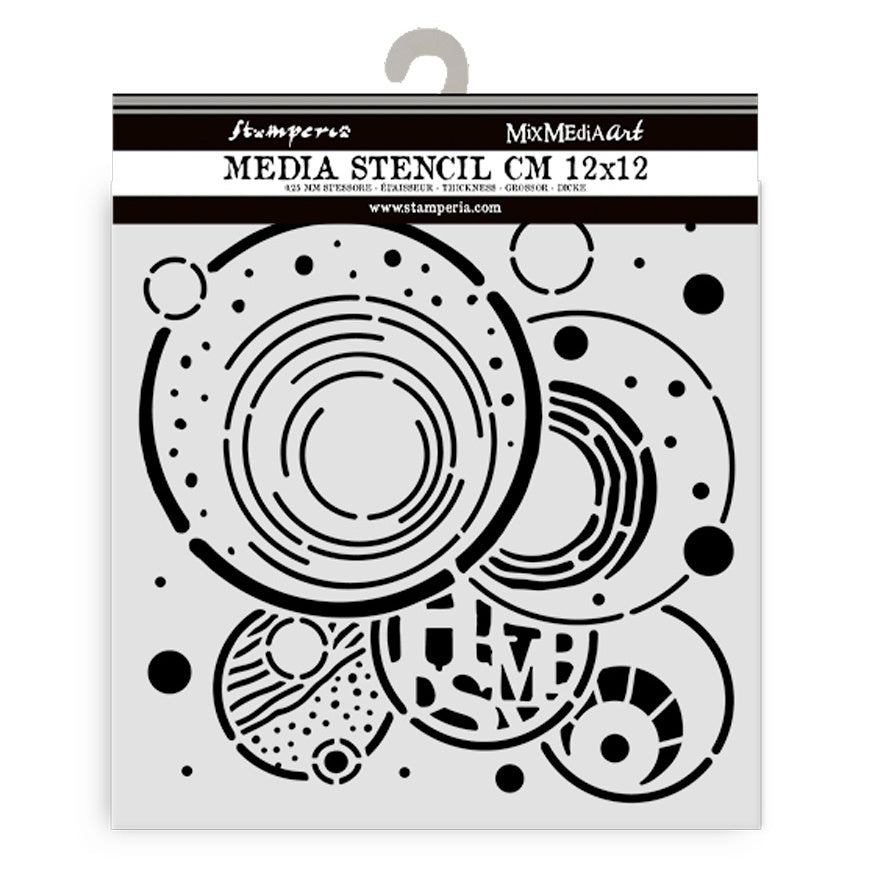 Stamperia Stencil 12cm x 12cm - Furry Friends Vibrant Circles