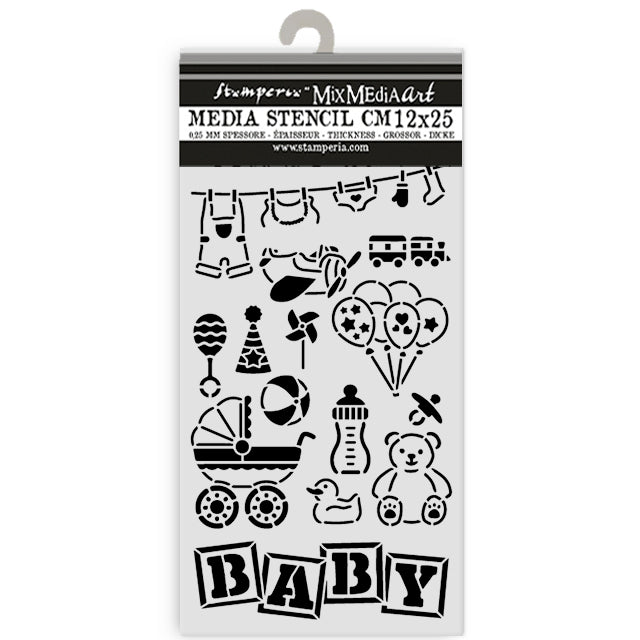Stamperia Stencil 12x25cm - Baby - Elements
