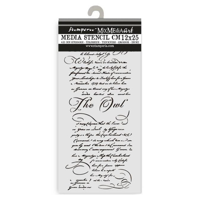 Stamperia Stencil 12x25cm - The Owl's House Letter