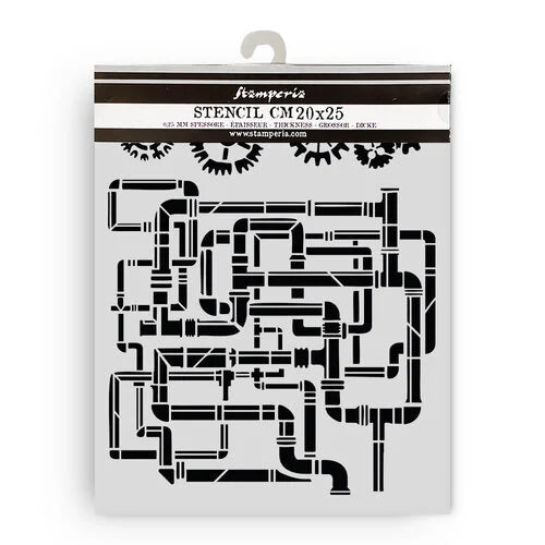 Stamperia stencil with geometric design on packaging