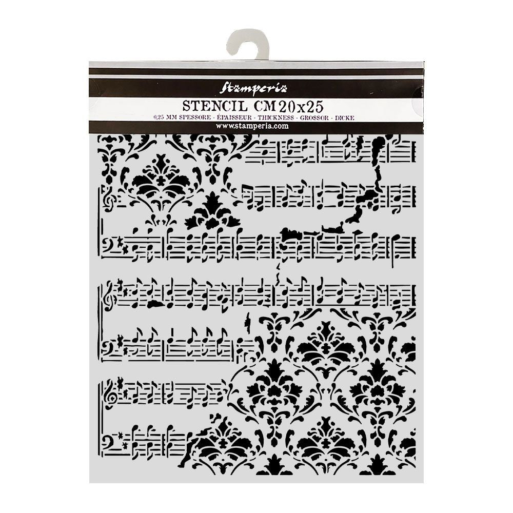 Decorative stencil with intricate patterns on a white background