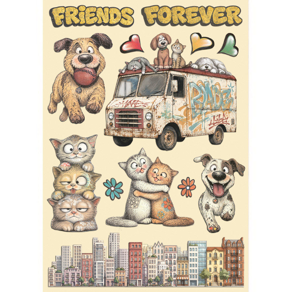 Stamperia Wooden Shapes A5 - Furry Friends 2