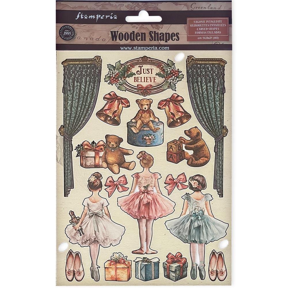 Stamperia Wooden Shapes A5 - The Nutcracker Ballet And Teddy