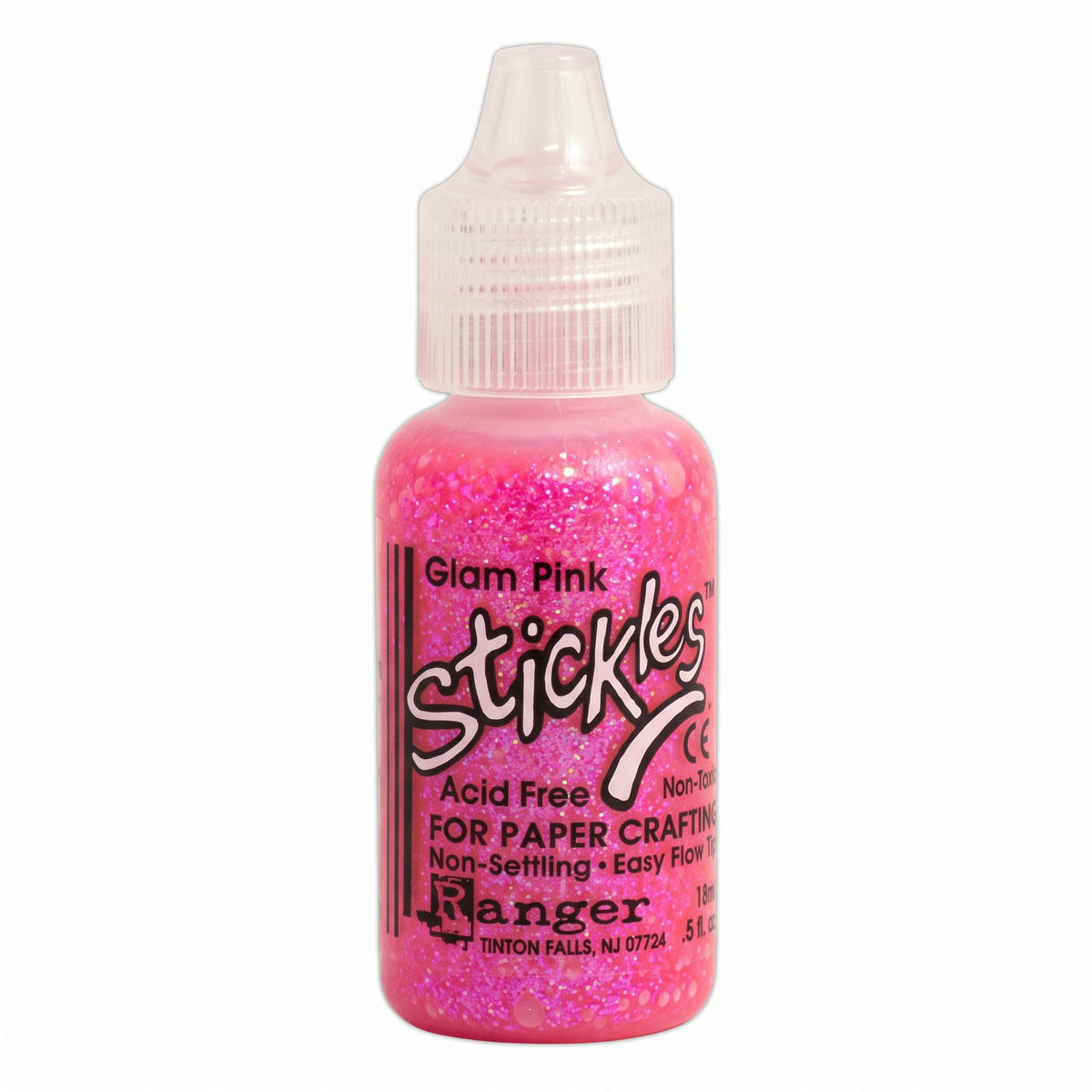 Ranger Stickles glitter glue in a clear squeeze bottle with a precision applicator tip