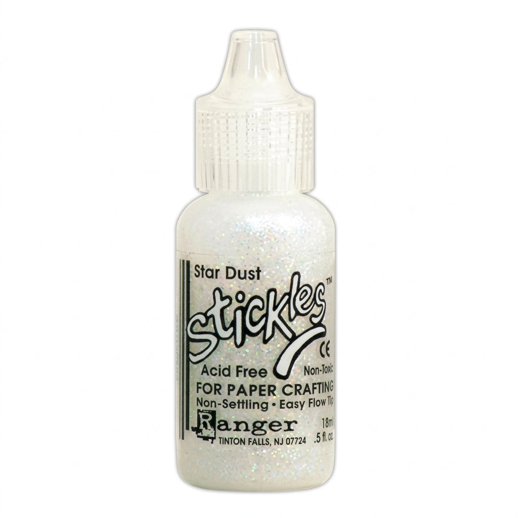 Ranger Stickles glitter glue in a clear squeeze bottle with a precision applicator tip