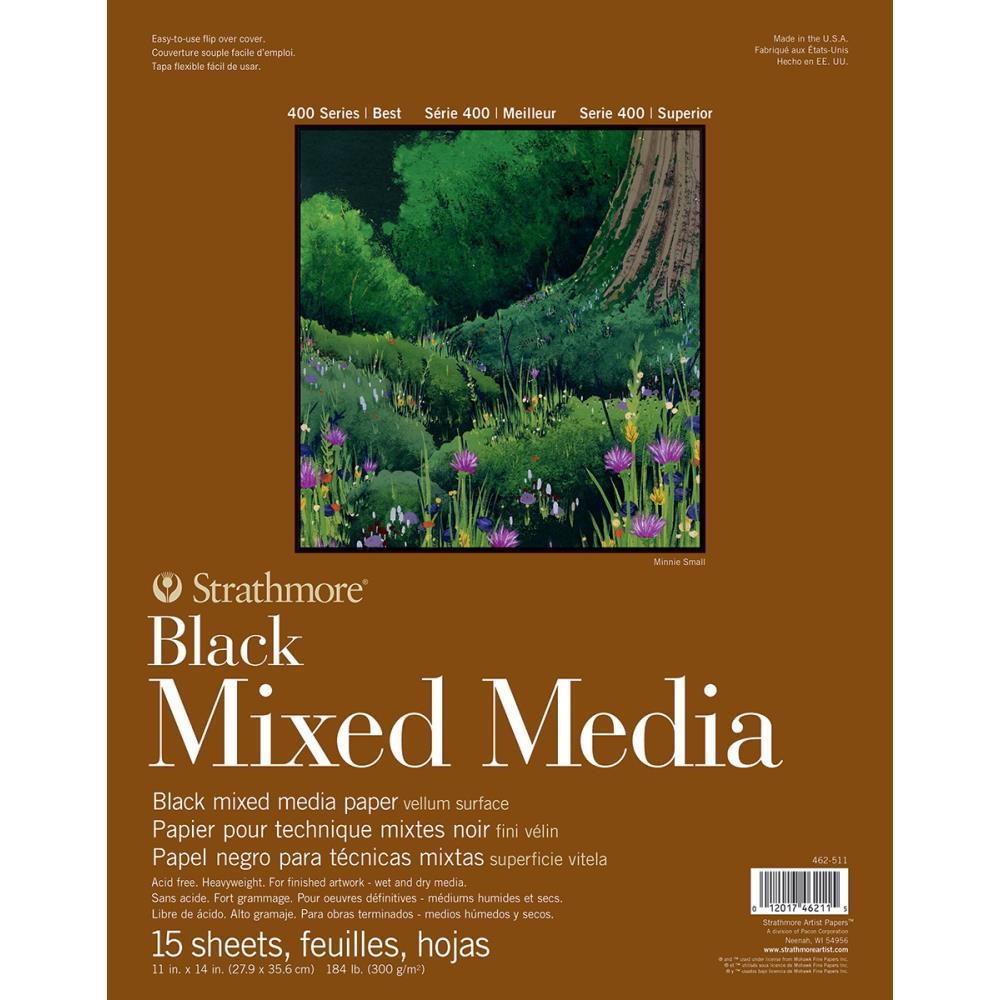Strathmore Black Mixed Media paper pad 300gsm 15 sheets per pack
