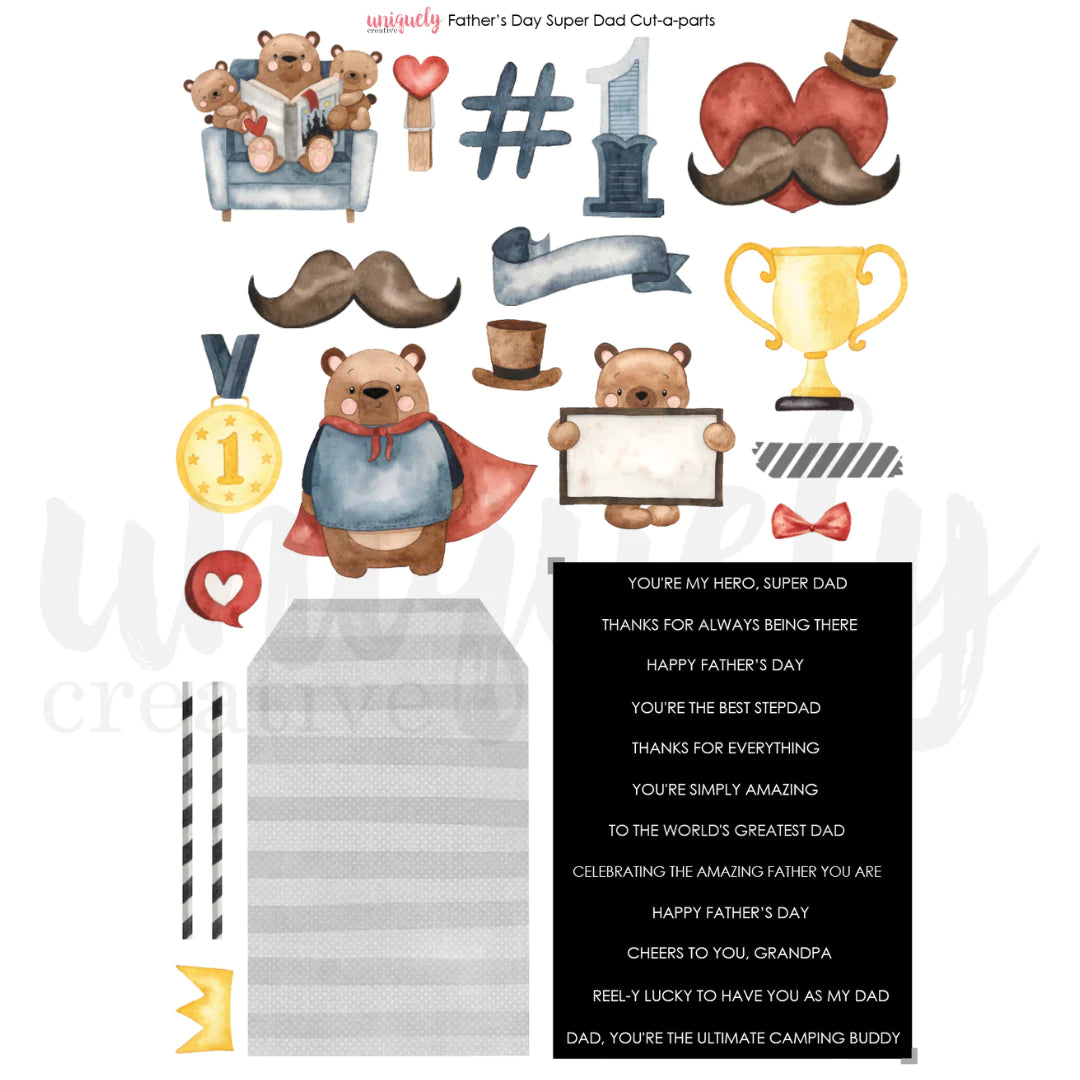 Uniquely Creative - Cut-A-Part Sheet - Fathers Day Super Dad
