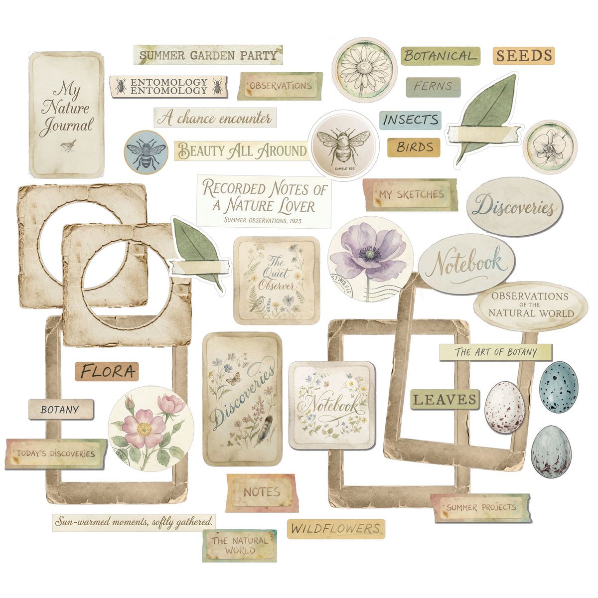 49 And Market Chipboard Sentiments - The Quiet Observer Chipboard Set
