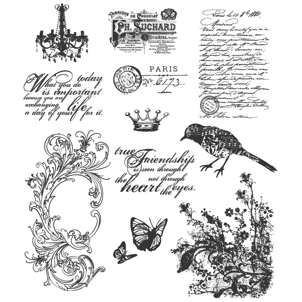 Tim Holtz Cling Stamps - Shabby French