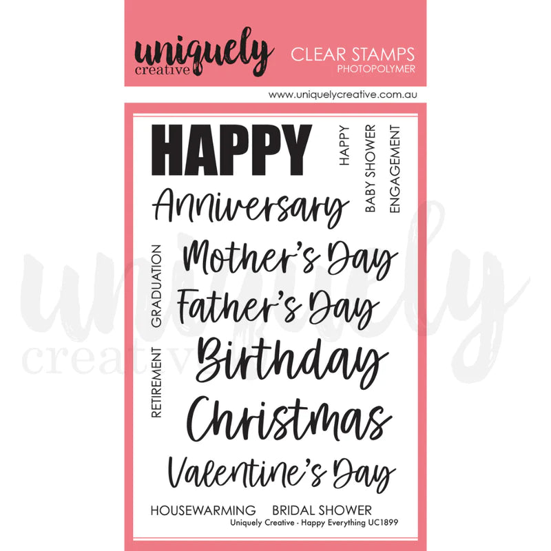 Uniquely Creative - Acrylic Stamp - Happy Everything
