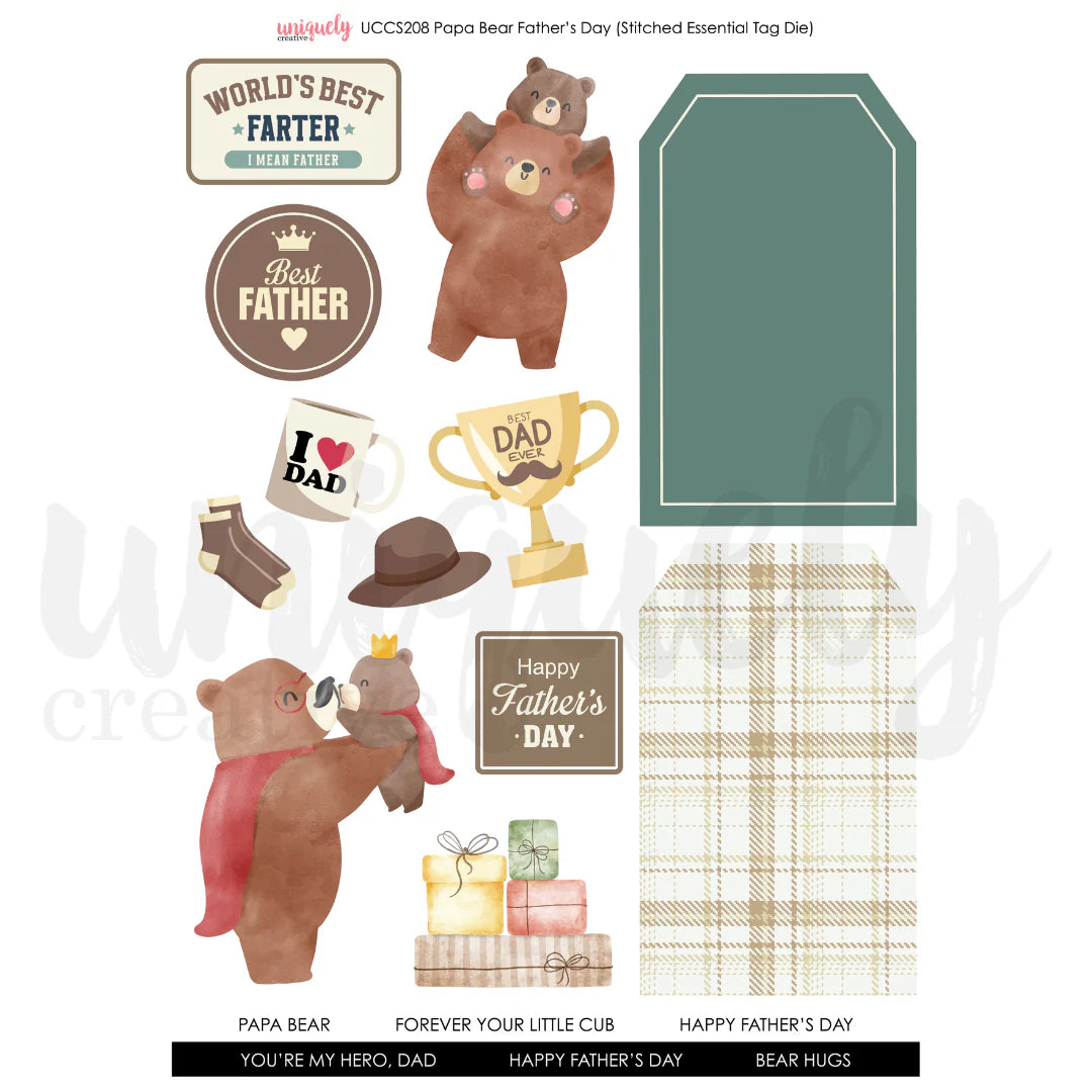Uniquely Creative - Cut-A-Part Sheet - Papa Bear Father's Day
