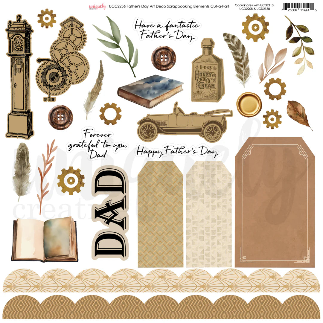 12x12 Cut-A-Part Sheet in Fathers Day theme