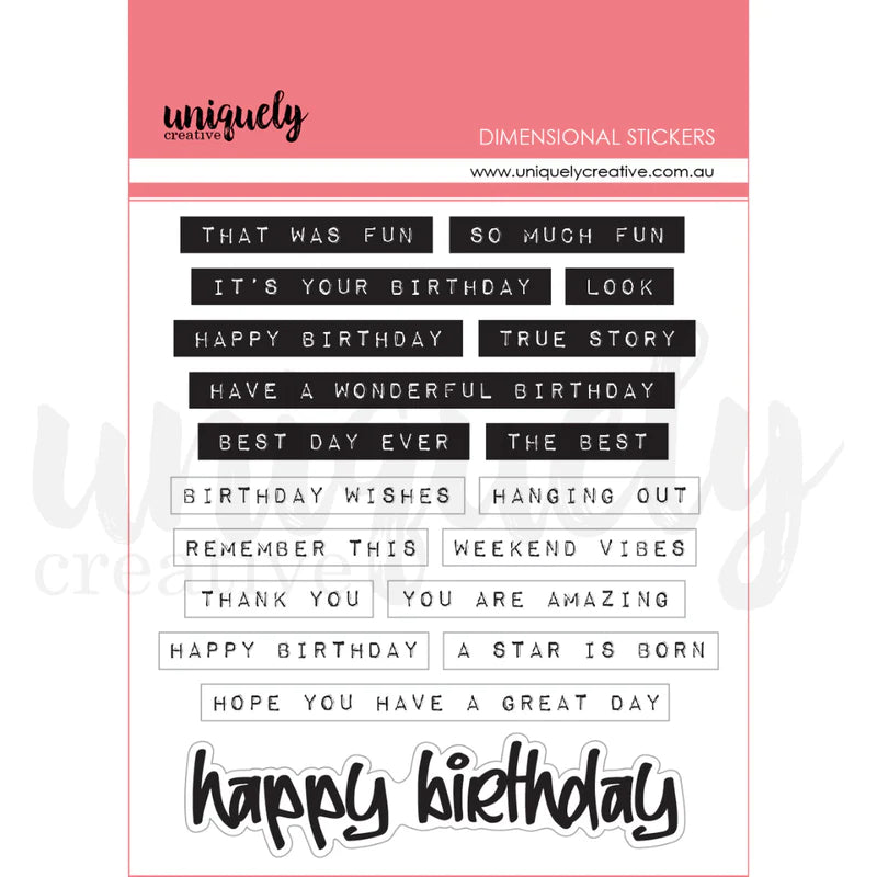 Uniquely Creative - Eclectic Grunge Dimensional Stickers