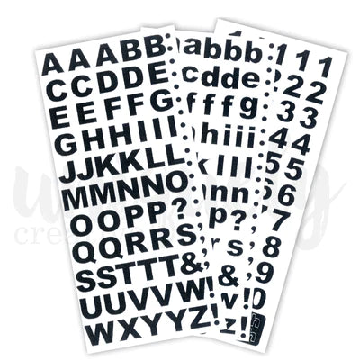 Uniquely Creative - Glitter Black Alpha & Number Stickers