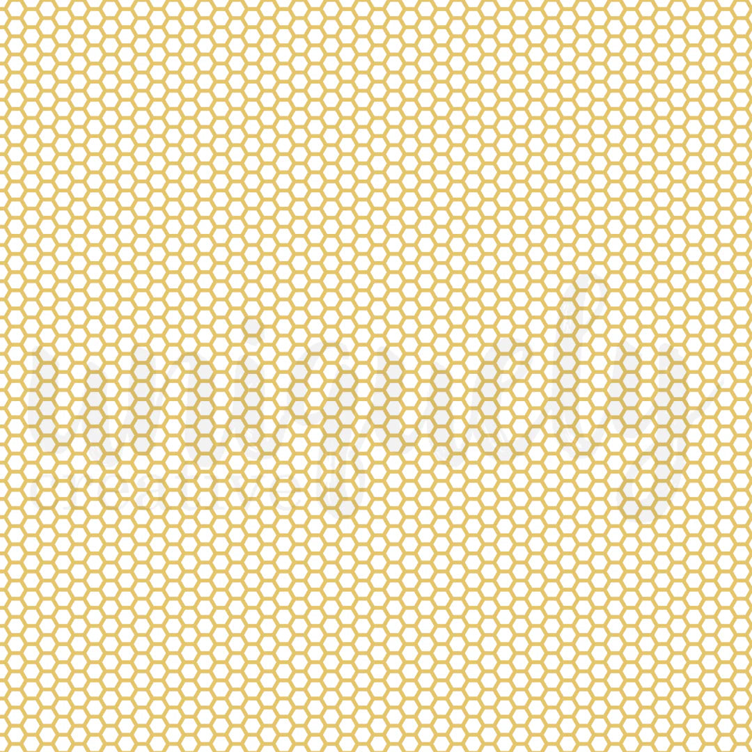 Hexagonal pattern with yellow shapes on a white background