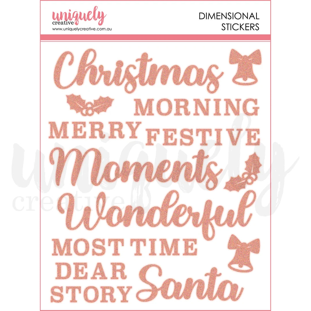 Uniquely Creative - Christmas Keepsakes Glitter Dimensional Stickers
