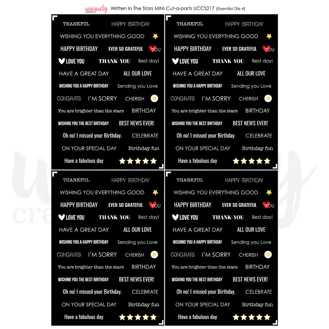 Uniquely Creative - Mini Cut-A-Part Sheet - Written in the Stars