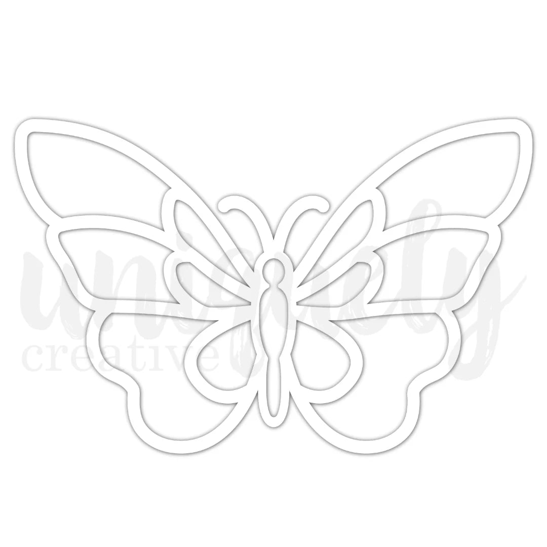 Outline of a butterfly on a white background