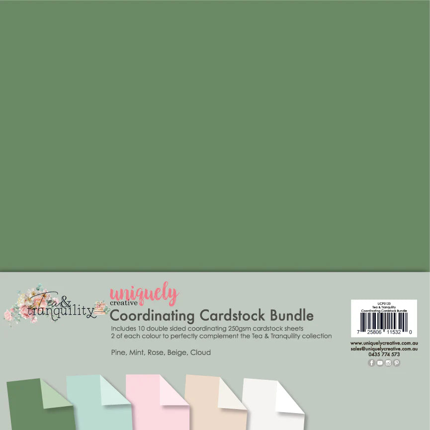 Uniquely Creative Coordinating Cardstock Bundle packaging with green cardstock sheets.