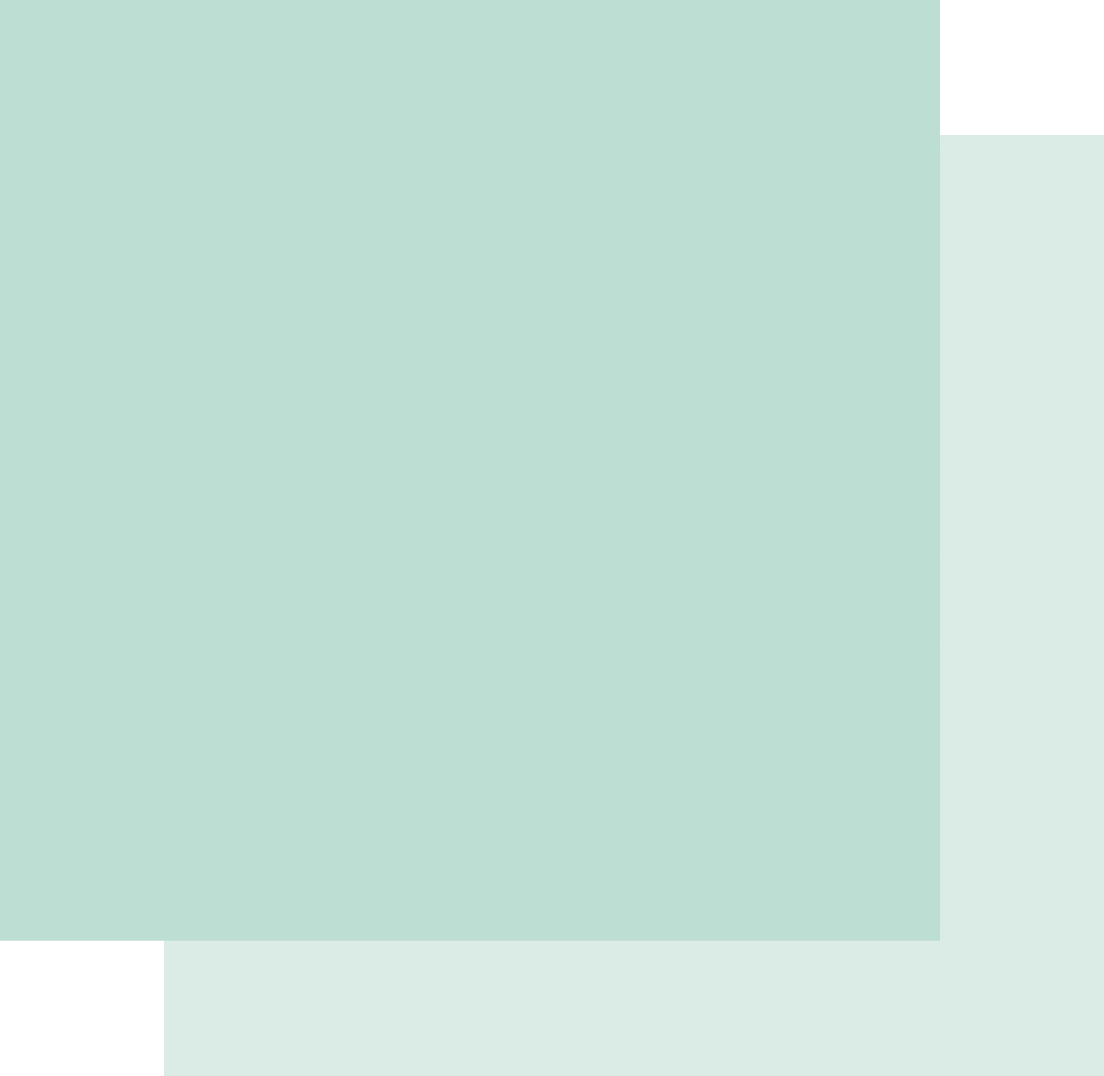 Two light blue squares on a white background