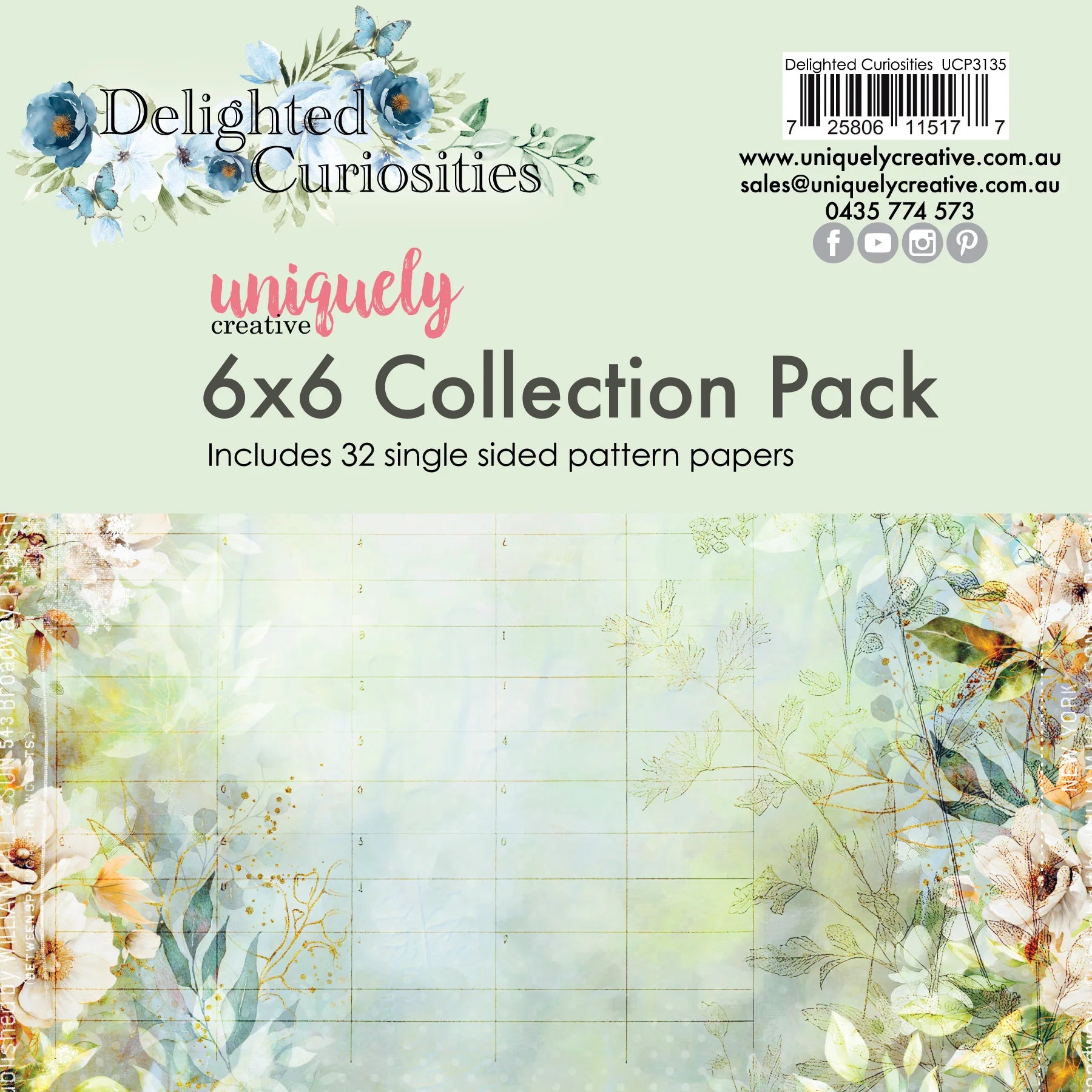 6x6 Collection Pack by Uniquely Creative.  Delighted Curiosities Collection 
