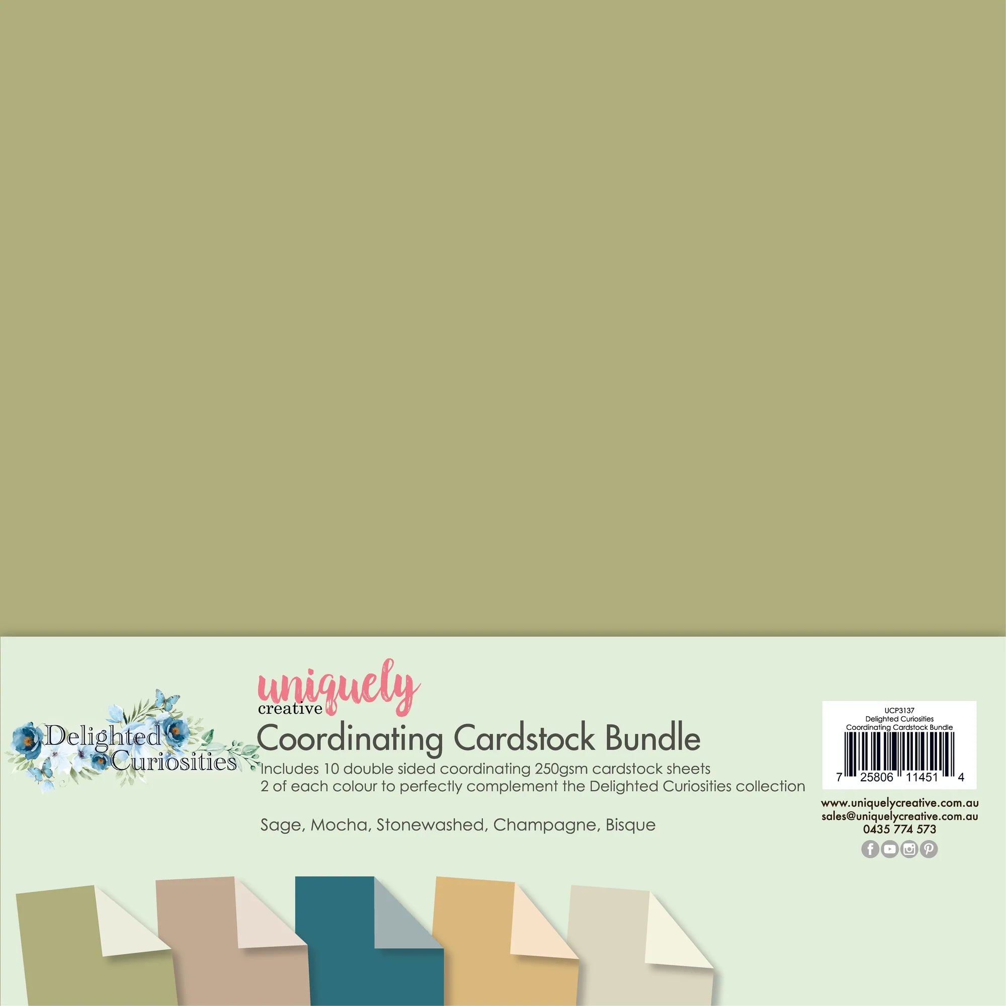  Coordinating Cardstock Bundle coordinates with Delighted Curiosities by Uniquely Creative