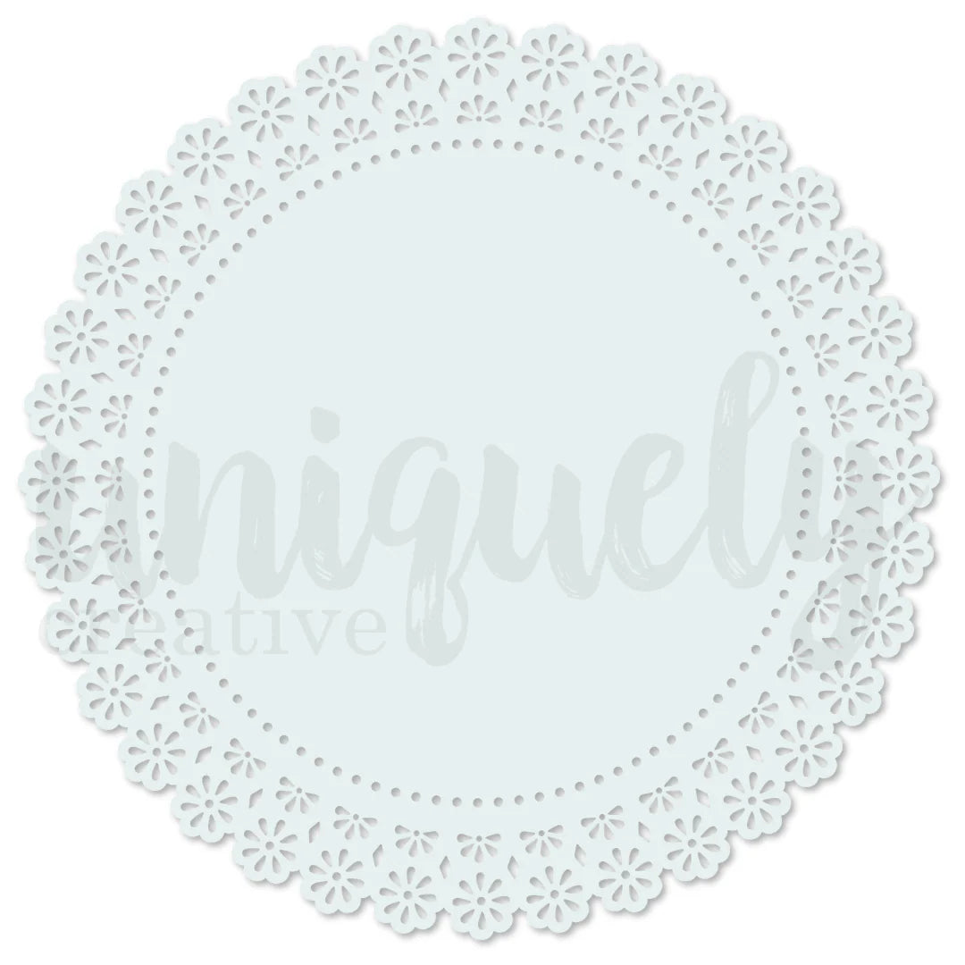 Uniquely Creative Light Blue Lacey Circle Decorative Base Layer