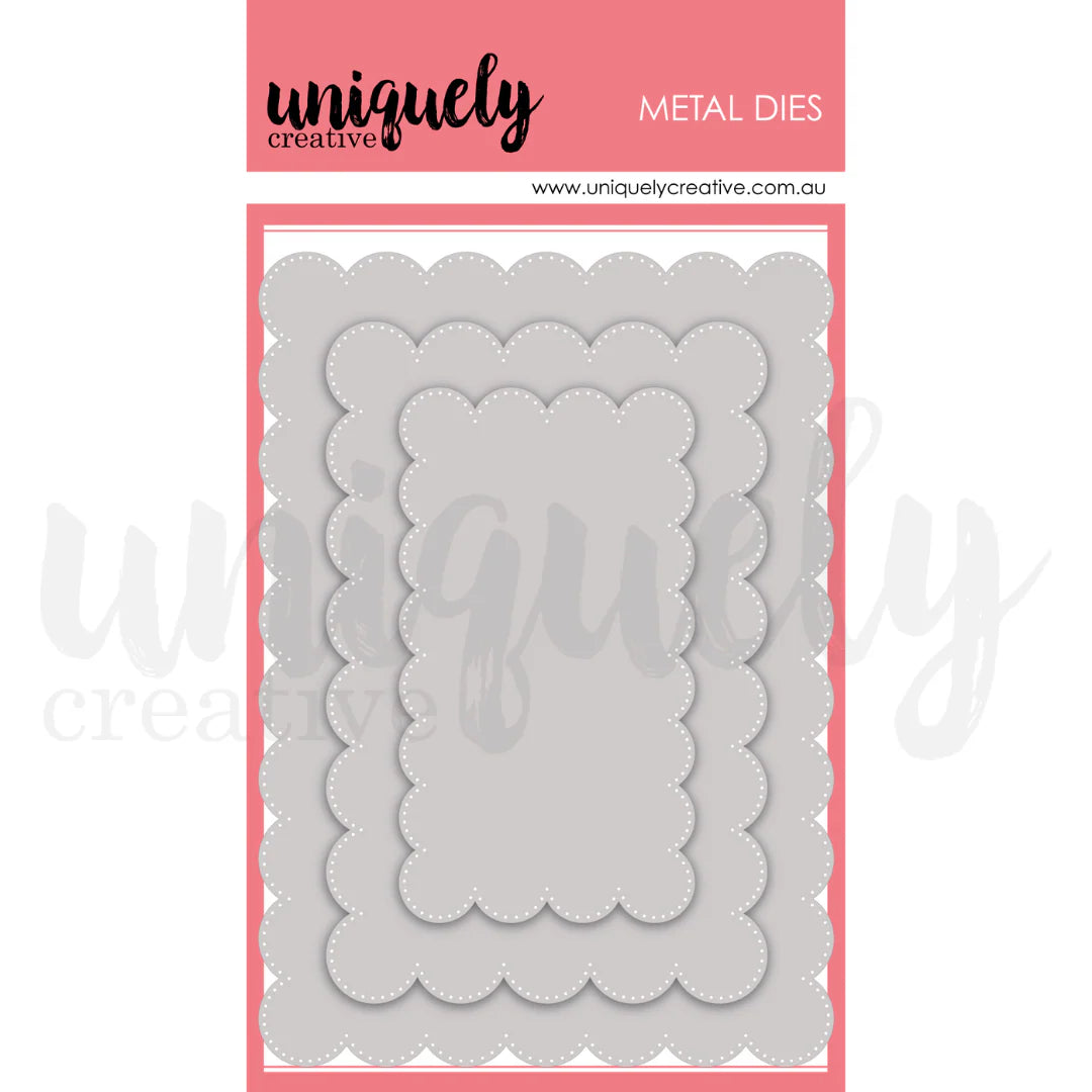Uniquely Creative Oversized Scalloped Nesting Rectangle Die