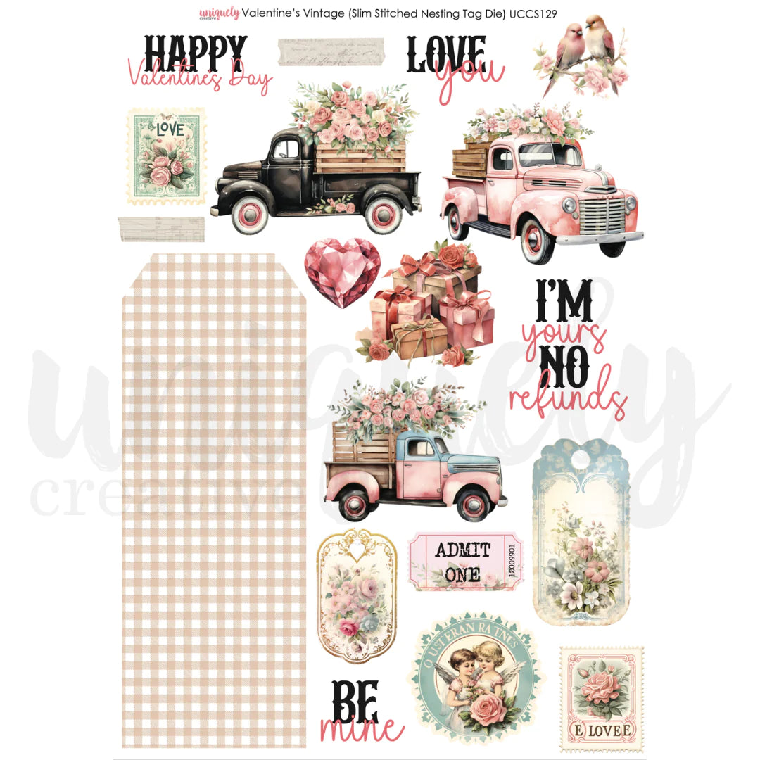 Uniquely Creative - Cut-A-Part Sheet - Valentine's Vintage