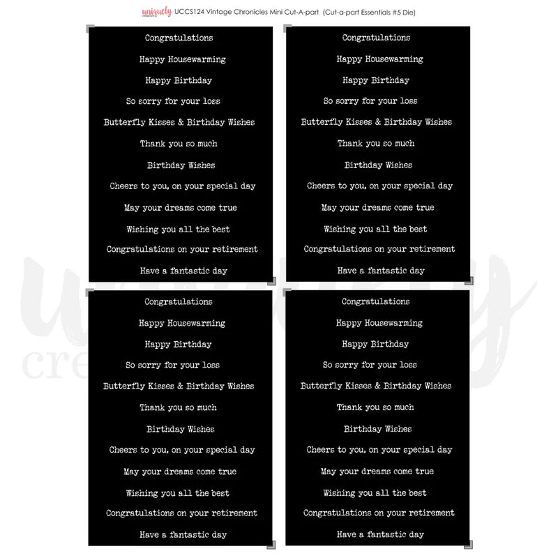 Uniquely Creative - Cut-A-Part Sheet Mini - Vintage Chronicles