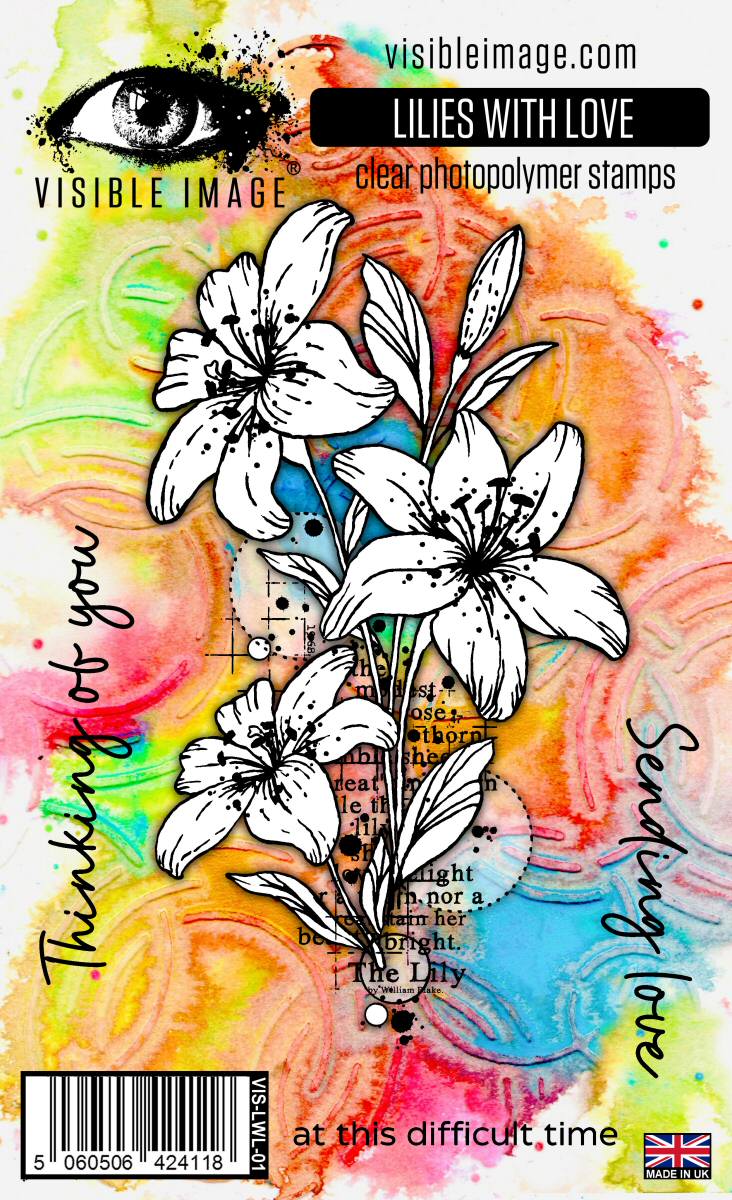 lilies and quotes on a colourful background 