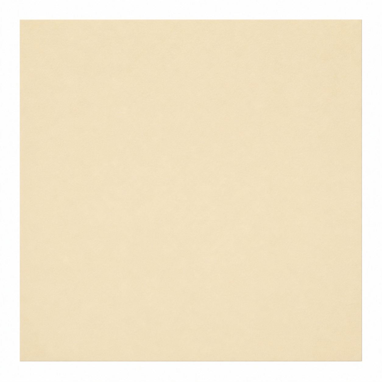 Single smooth Vanilla cream cardstock sheet on a white background