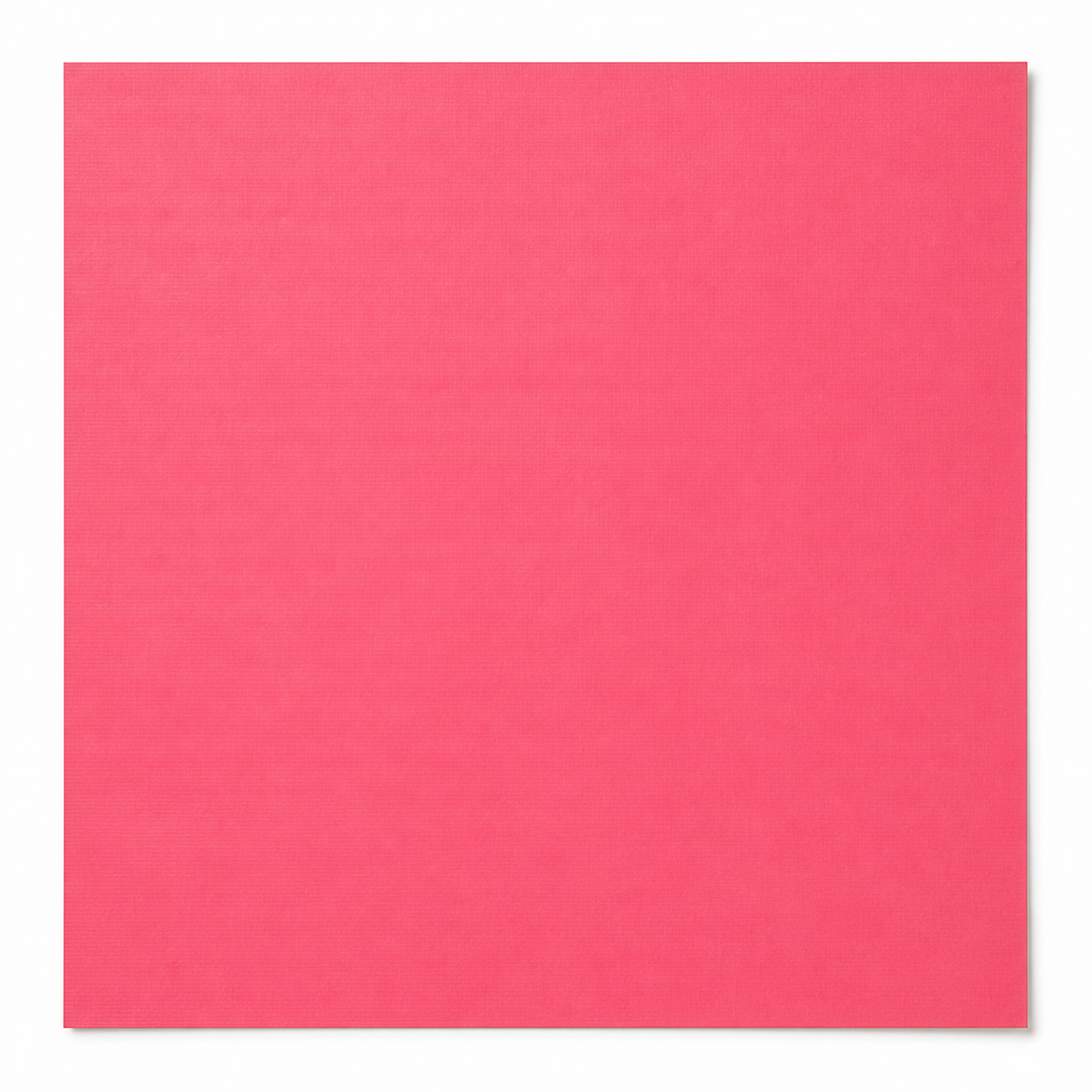 A square sheet of bright pink paper with a subtle matte texture, centered on a clean white background with a soft drop shadow.