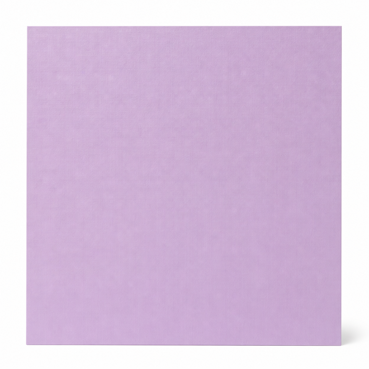 A square lavender purple textured tile or card standing upright against a white background.