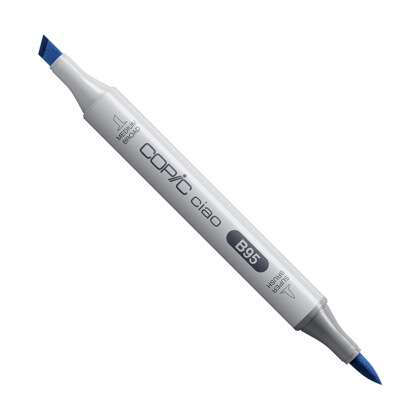 Copic Ciao B95 Light Grayish Cobalt alcohol marker with medium broad and super brush nibs