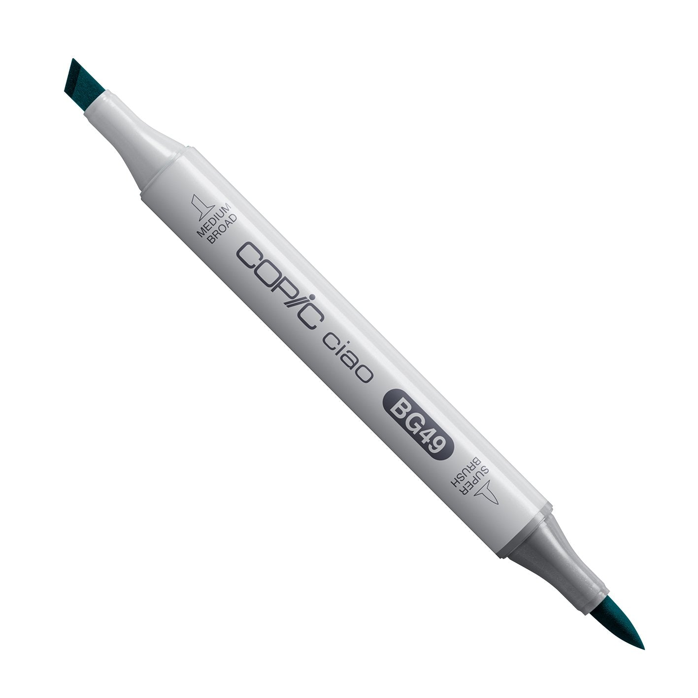 Copic Ciao BG49 Duck Blue alcohol marker with medium broad and super brush nibs
