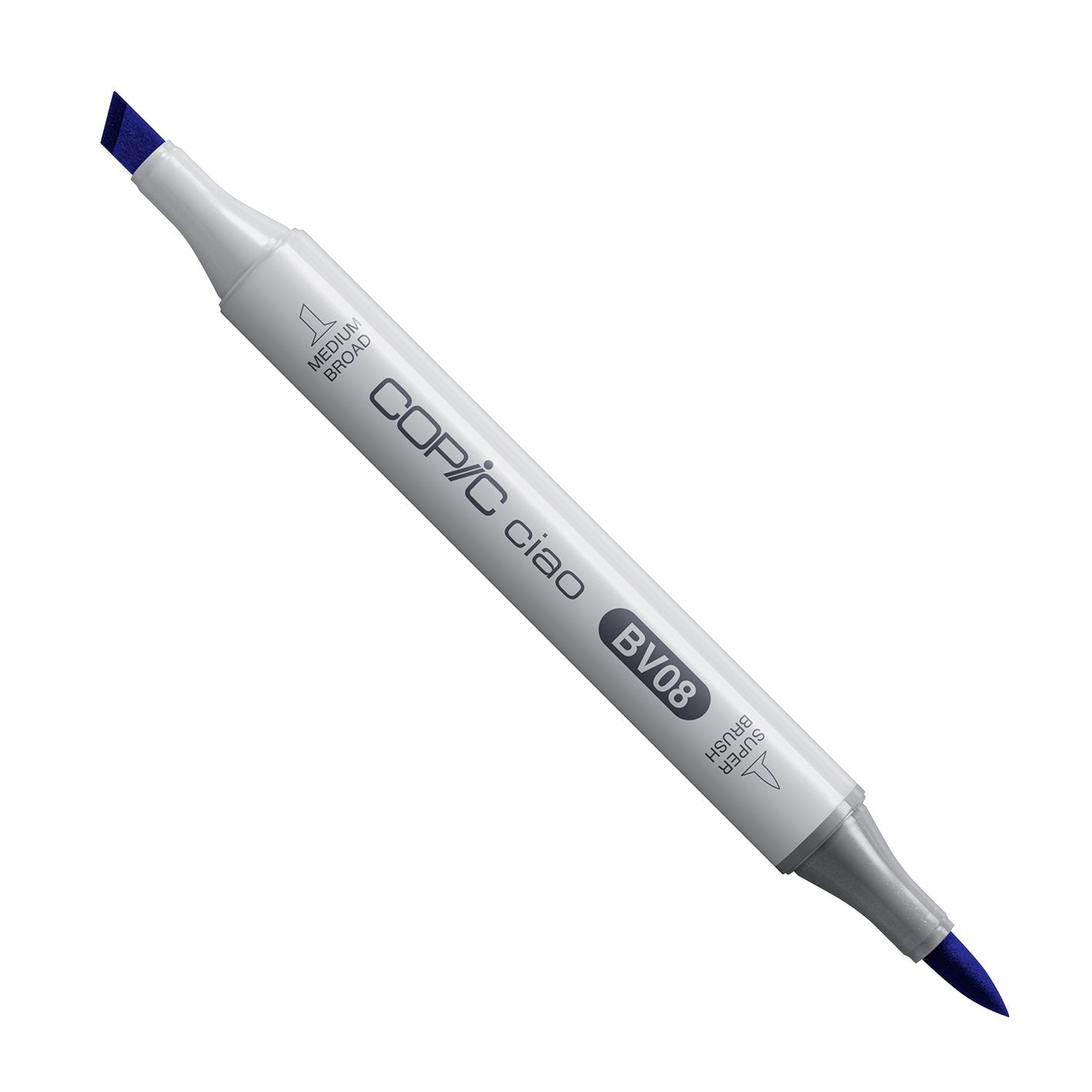 Copic Ciao BV08 Blue Violet alcohol marker with medium broad and super brush nibs