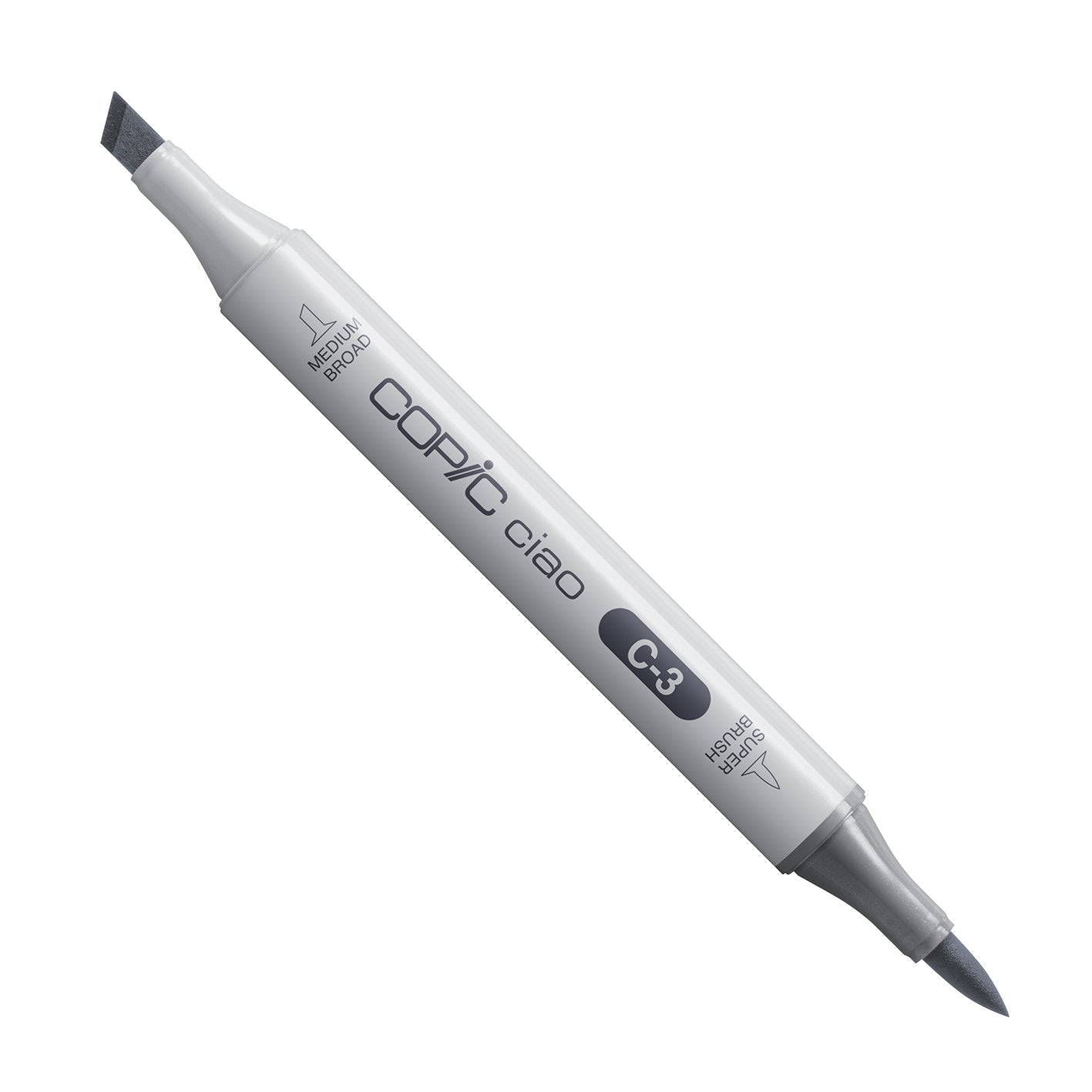 Copic Ciao C3 Cool Grey No.3 alcohol marker with medium broad and super brush nibs