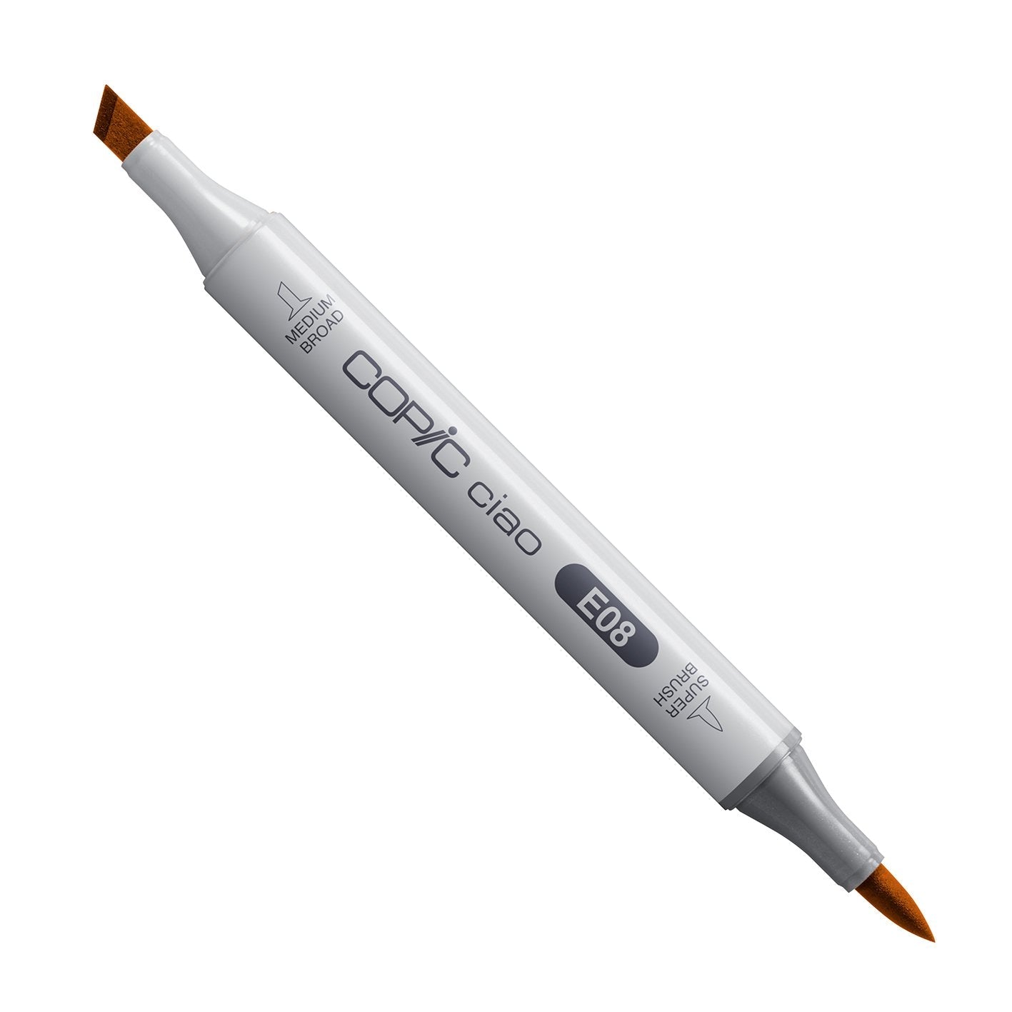 Copic Ciao E08 Brown alcohol marker with medium broad and super brush nibs