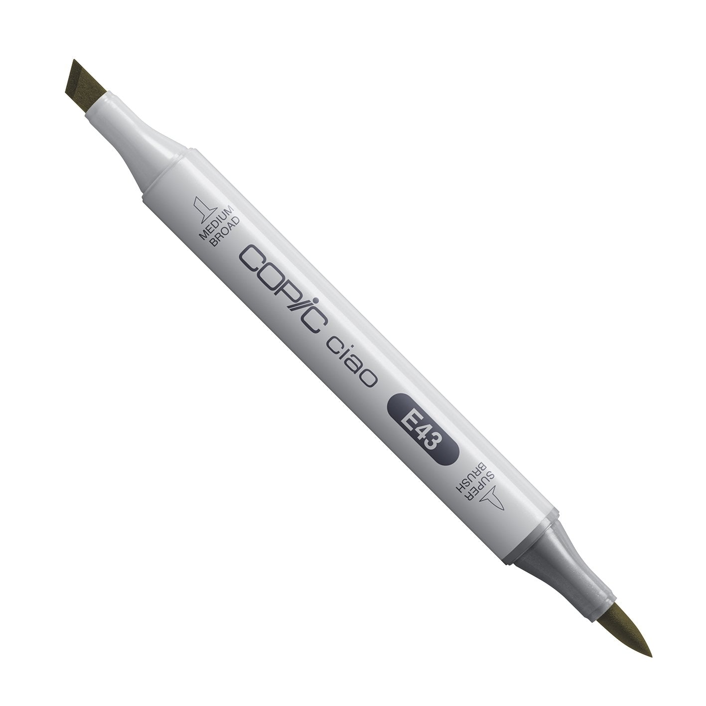 Copic Ciao E43 Dull Ivory alcohol marker with medium broad and super brush nibs