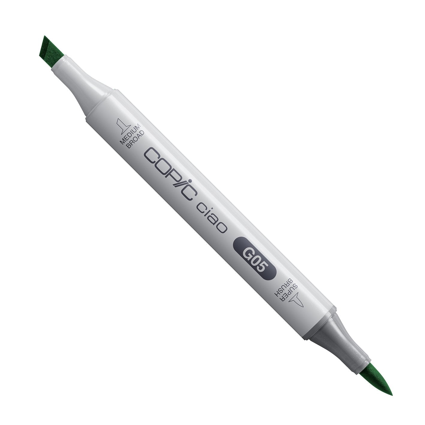 Copic Ciao G05 Emerald Green alcohol marker with medium broad and super brush nibs