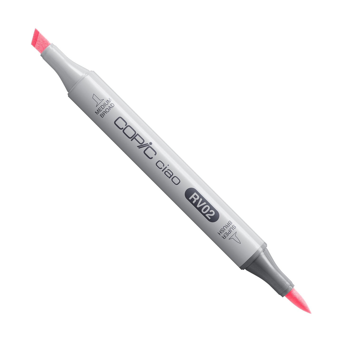 Copic Ciao RV02 Sugared Almond Pink alcohol marker with medium broad and super brush nibs