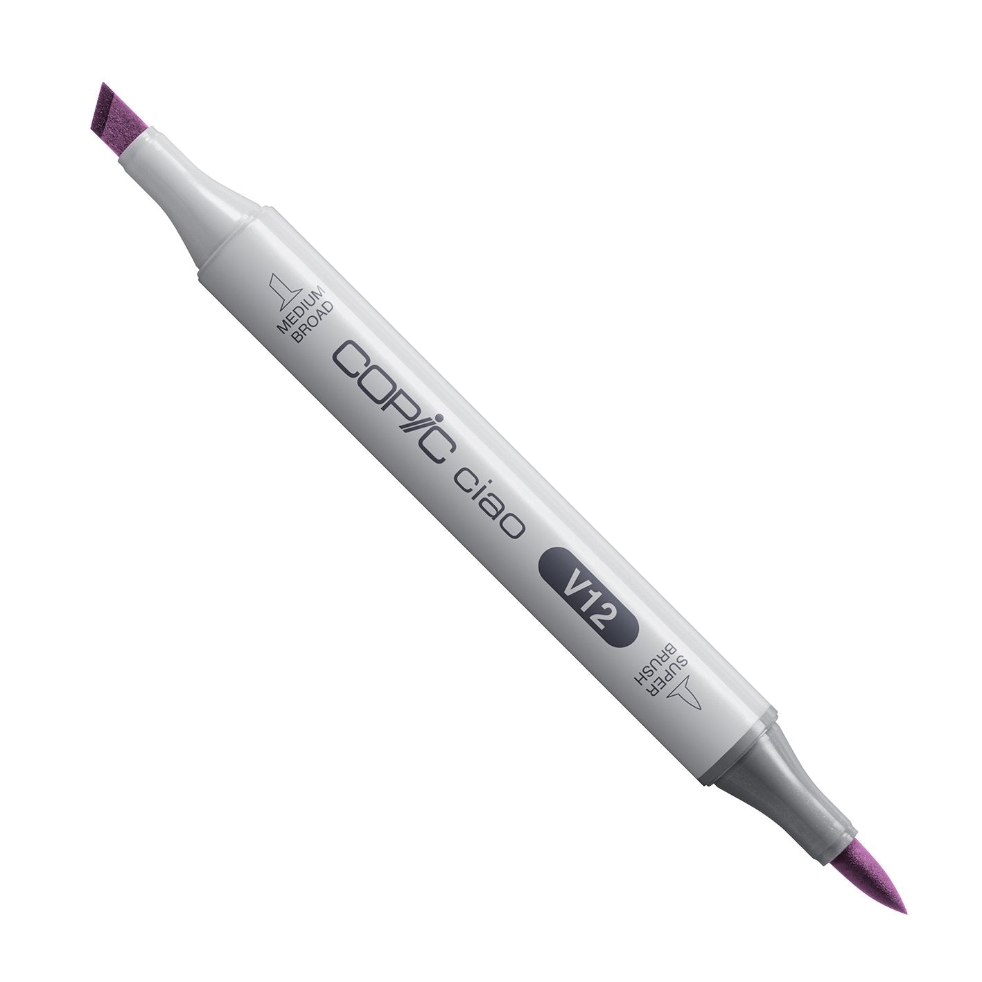 Copic Ciao V12 Pale Lilac alcohol marker with medium broad and super brush nibs