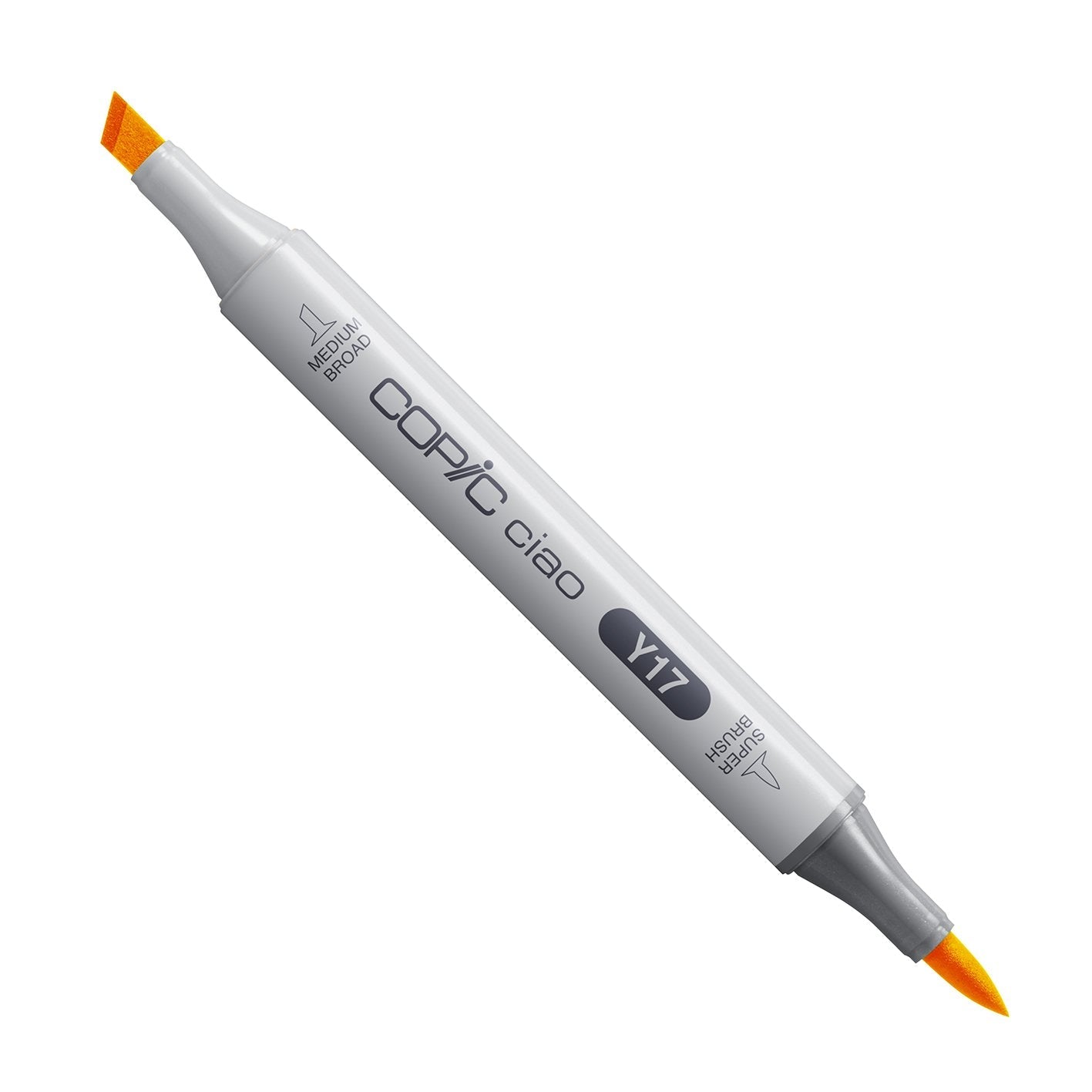 Copic Ciao Y17 Golden Yellow alcohol marker with medium broad and super brush nibs