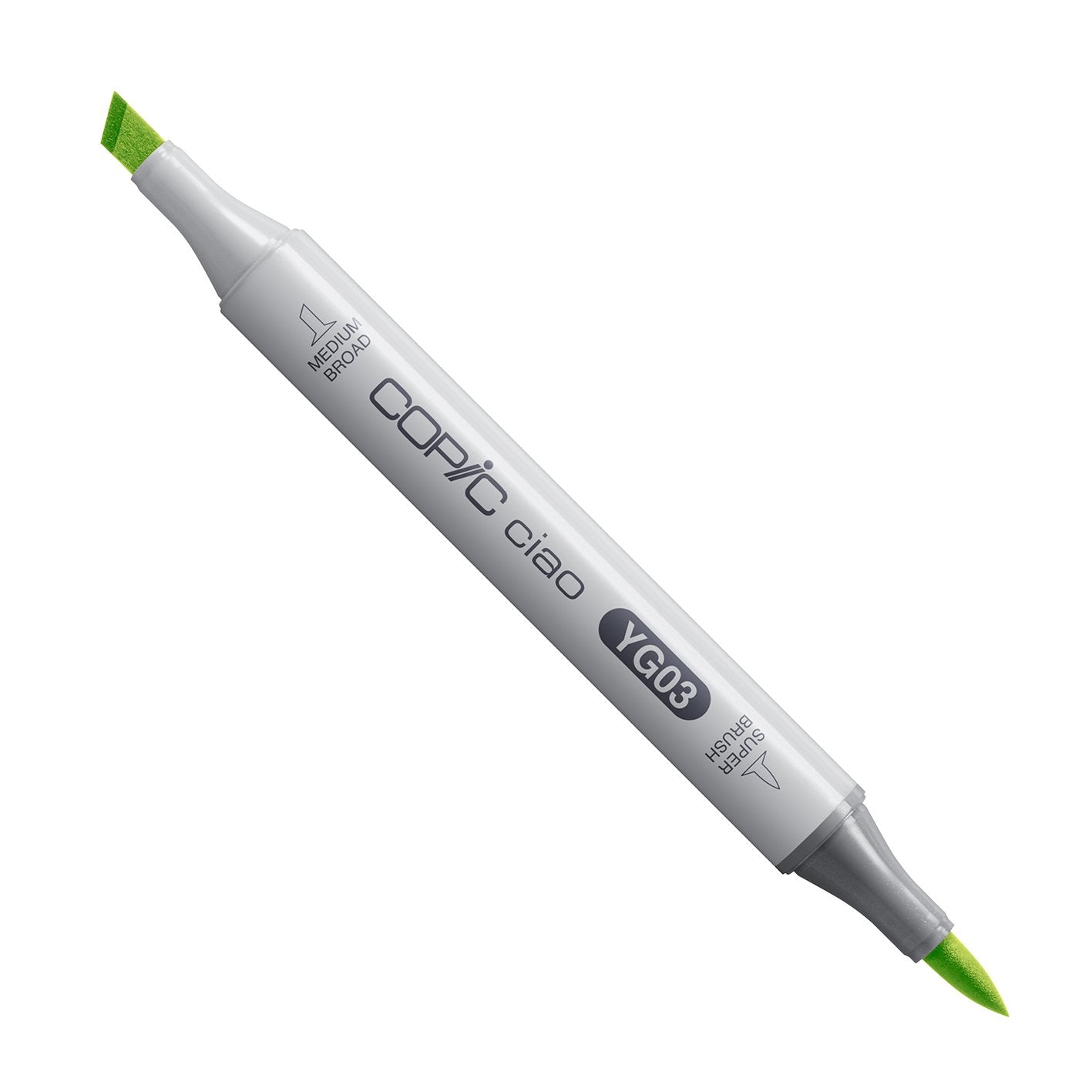 Copic Ciao YG03 Yellow Green alcohol marker with medium broad and super brush nibs