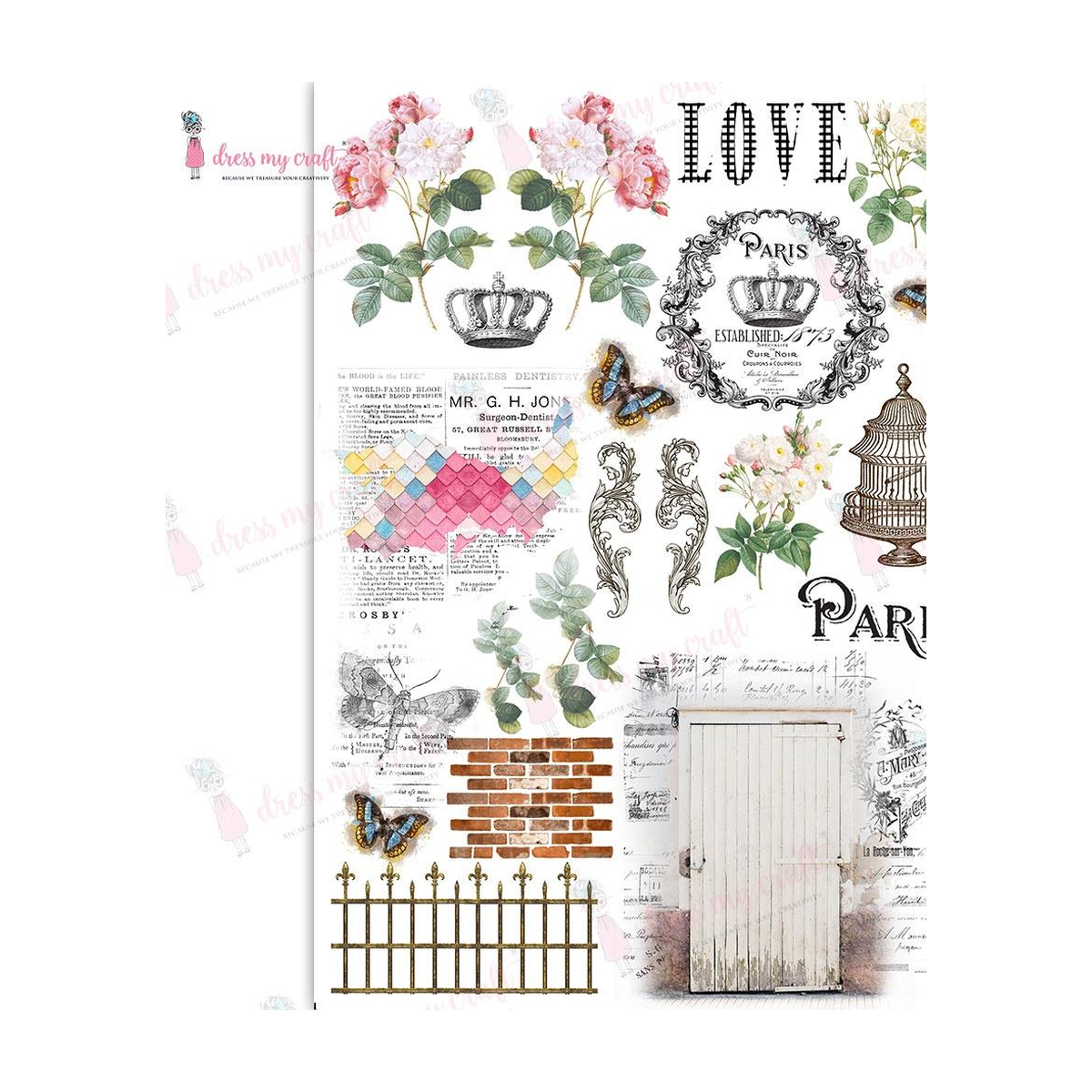 Dress My Craft Transfer Me Sheet A4 - Iconic Beauty