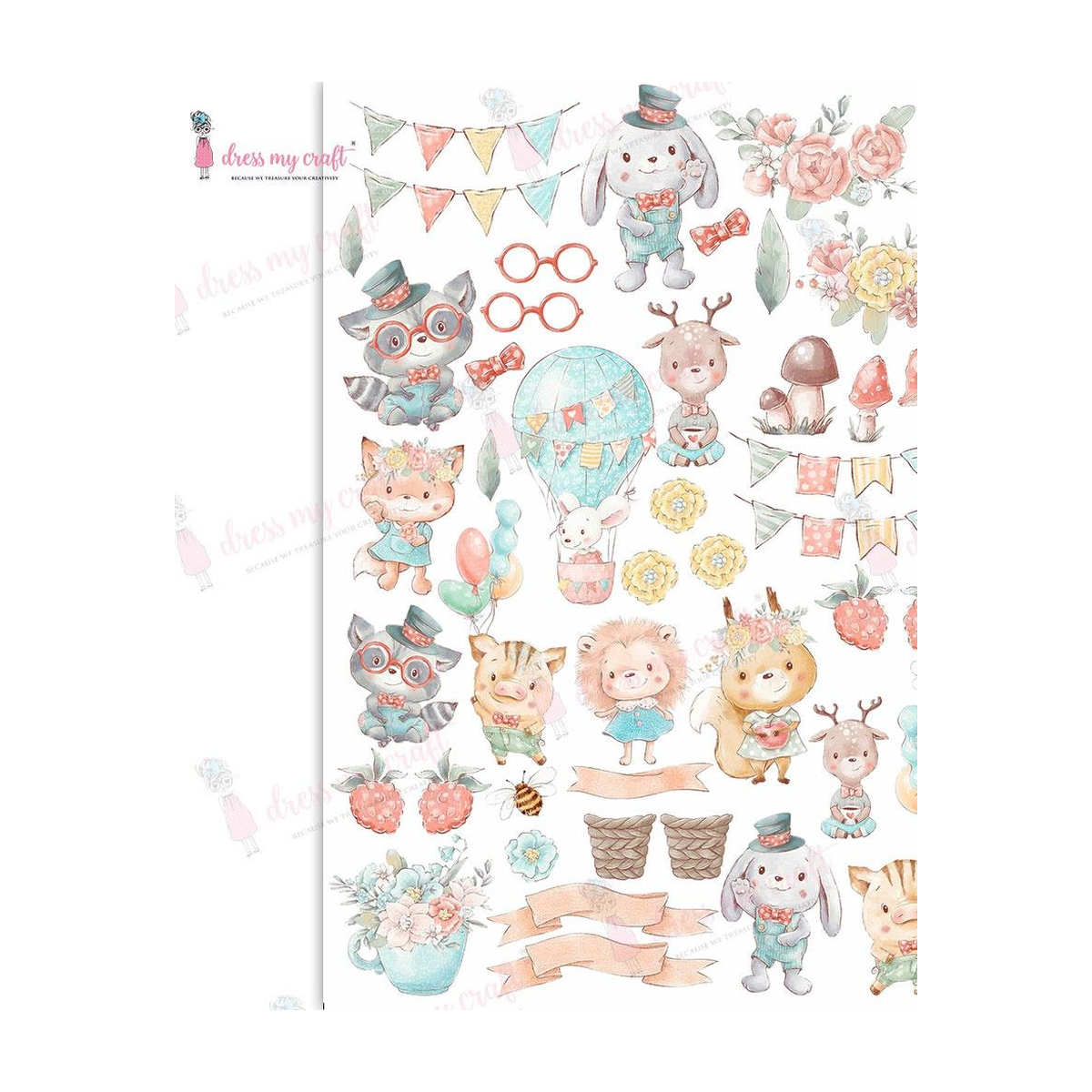 Dress My Craft Transfer Me Sheet A4 - Kidland Critters