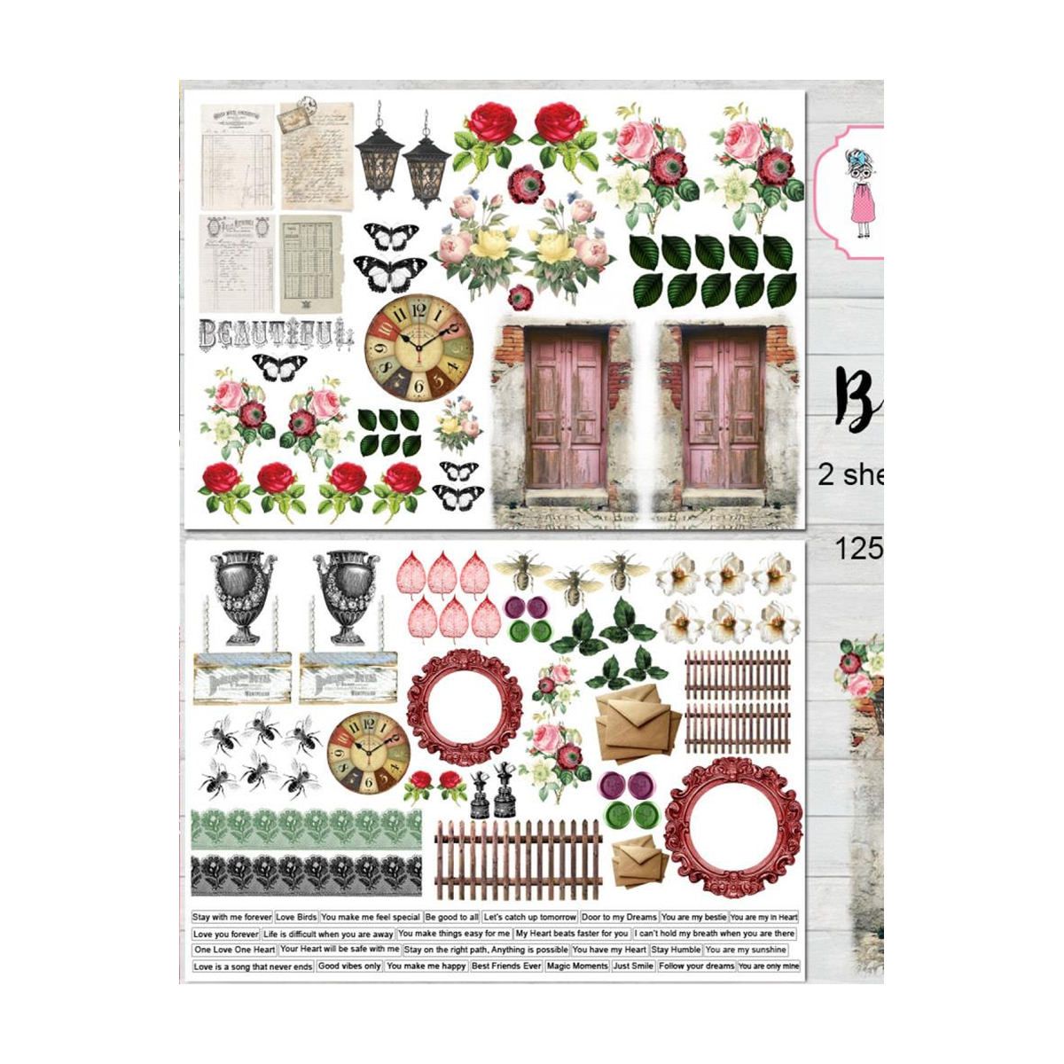 Dress My Craft Image Sheet 240gsm A4 - Love Blooms