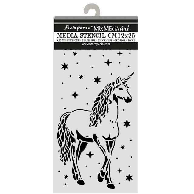 Stamperia Stencil 12x25cm - Wonderland - Unicorn