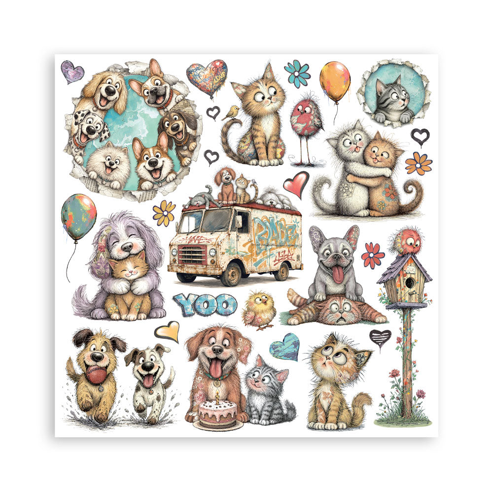 Stamperia Furry Friends 2 12x12 inch (30.5x30.5cm) Double-Sided Paper Pad - 10 Sheets Acid Free